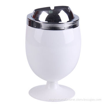 Stainless steel ashtray in white